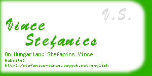 vince stefanics business card